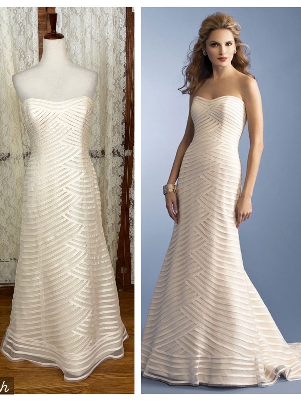 Stunning Anne Barge 100% Silk Waverly Wedding Gown